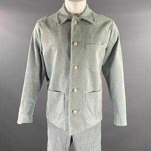 KLEIN EPSTEIN & PARKER Size M Blue Seafoam Corduroy Cotton Blend Work Suit Set